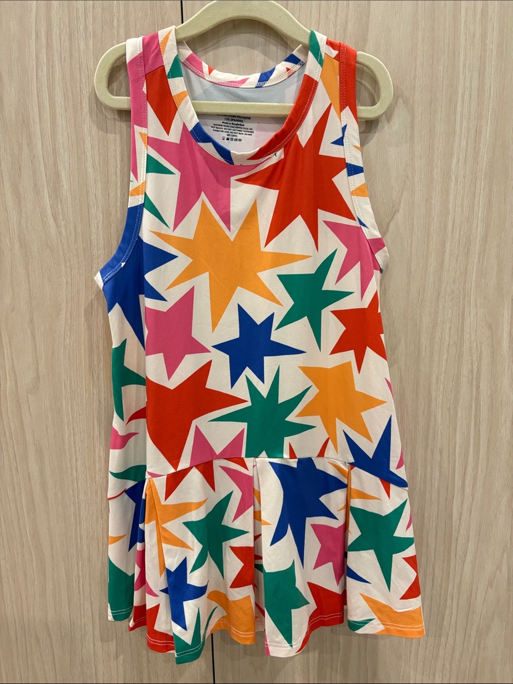 Hanna Andersson Multicolor Star Dryfit Tank Racerback Dress